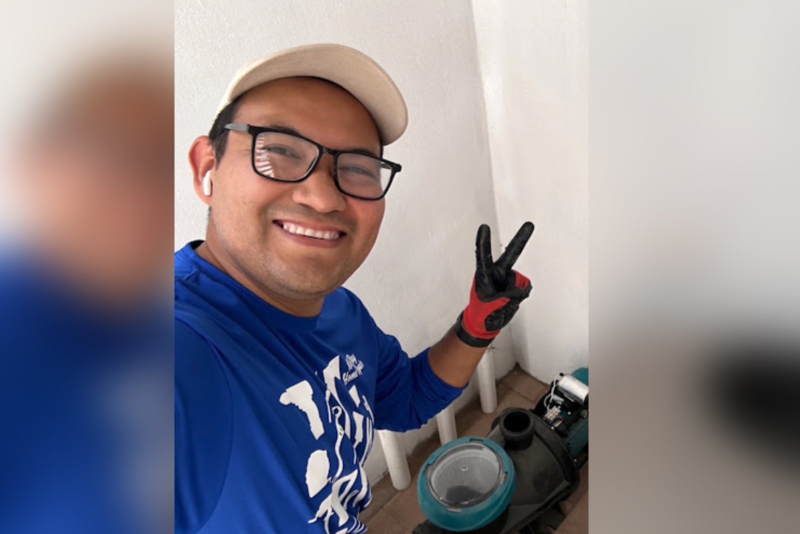 Electrician servicing a residential breaker panel